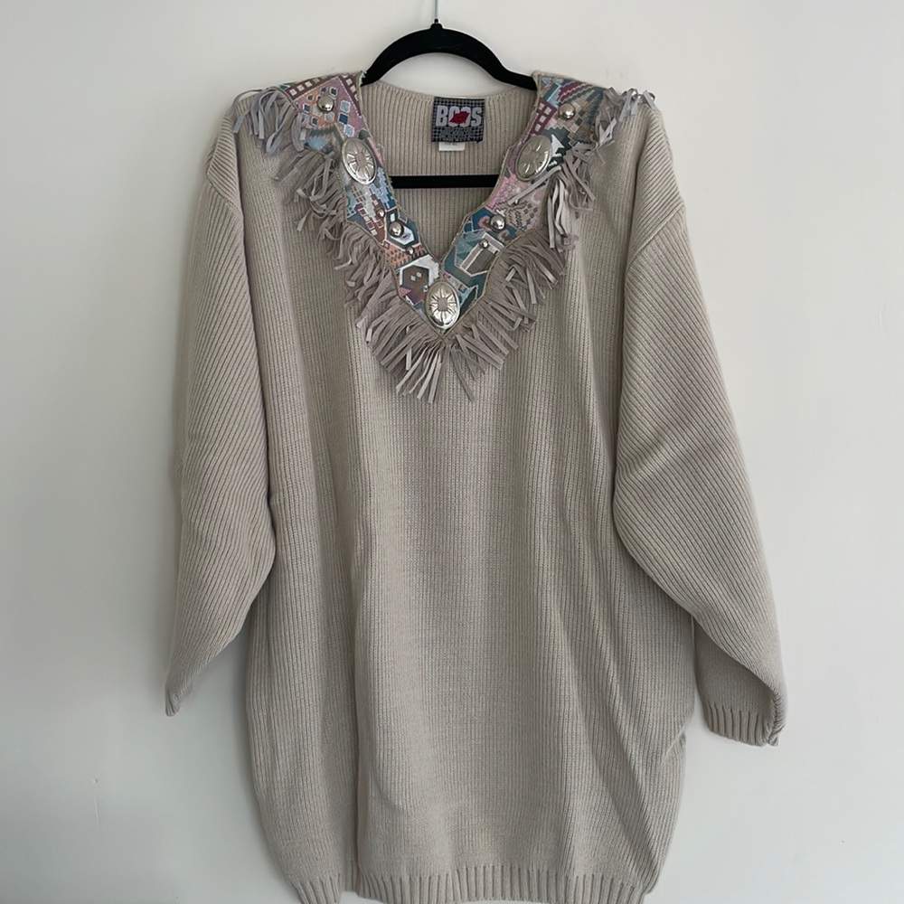 Vintage Western Fringe Sweater